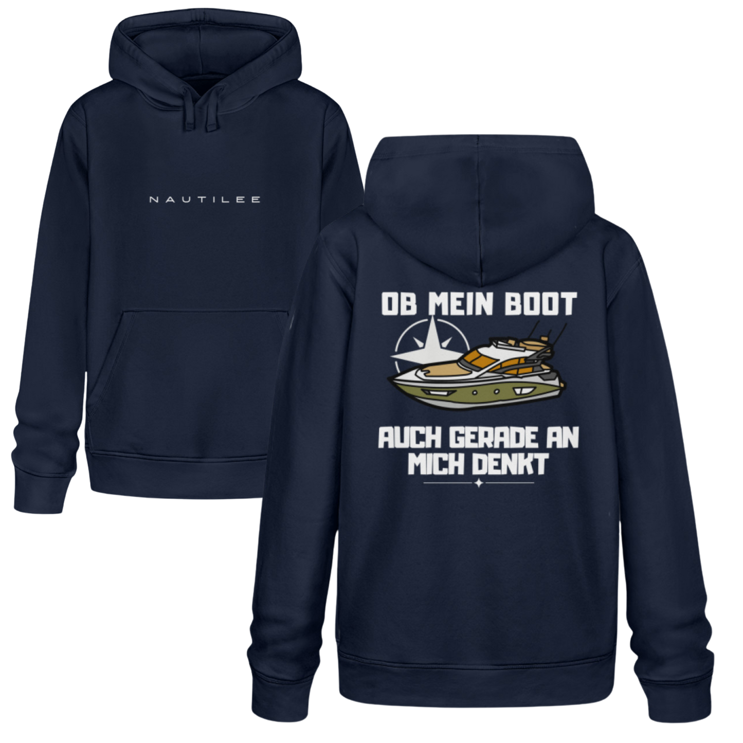 Ob mein Boot, auch gerade an mich denkt   - Herren Organic Hoodie für mehr Nachhaltigkeit
