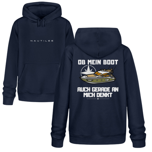 Ob mein Boot, auch gerade an mich denkt   - Herren Organic Hoodie für mehr Nachhaltigkeit
