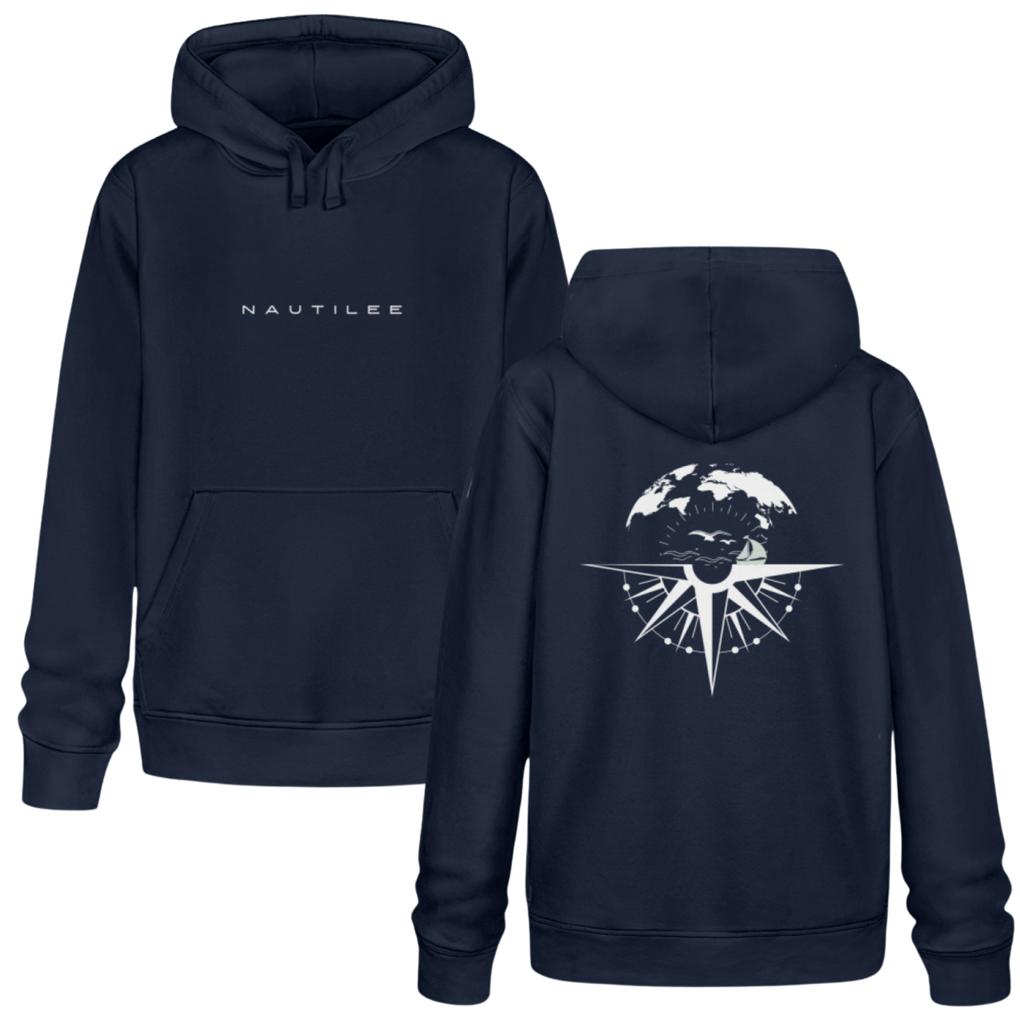 Kompass Sailing  - Herren Organic Hoodie für mehr Nachhaltigkeit