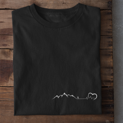 Brusttaschen Motiv: Berg - Bier - EKG  - Herren Premiumshirt