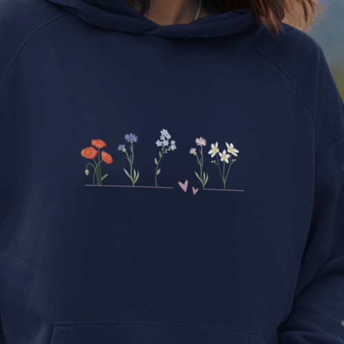 Flower  - Damen Organic Hoodie für mehr Nachhaltigkeit